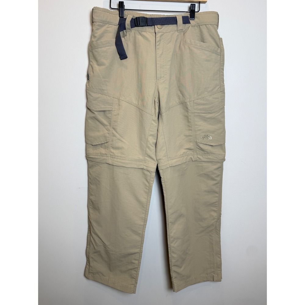 The North Face Mens M Short Convertible Cargo Pants Tan Zip Off Cargo Gorpcore